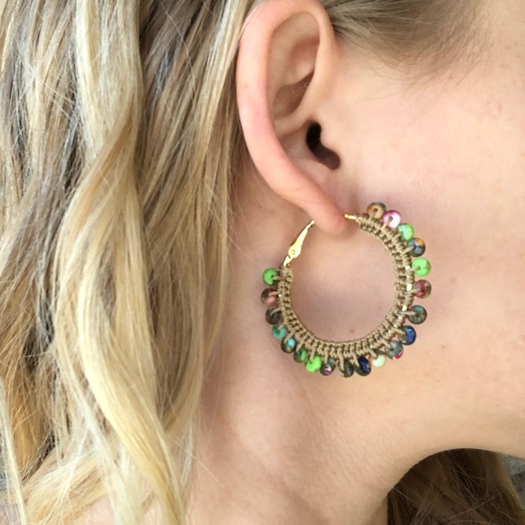 🌿Delilah Handmade Woven Gold Hoops! - Picture 5 of 6